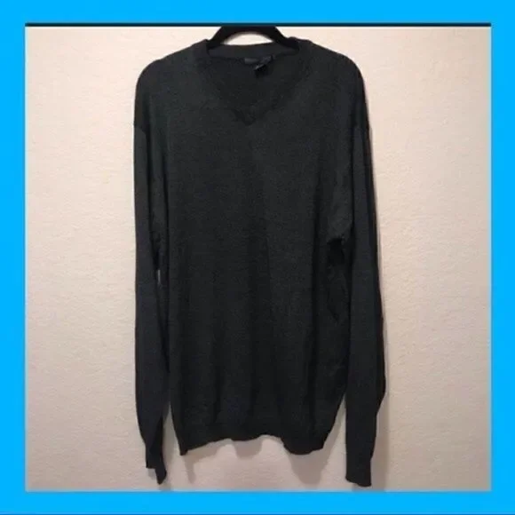 NWOT. Domani Men’s V-Neck Black Sweater. XXL. - Picture 2 of 6